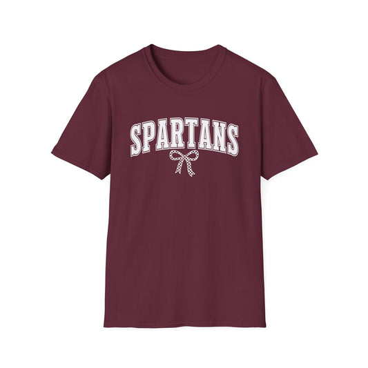 Spartans School Spirit Teacher Tee Retro Bow