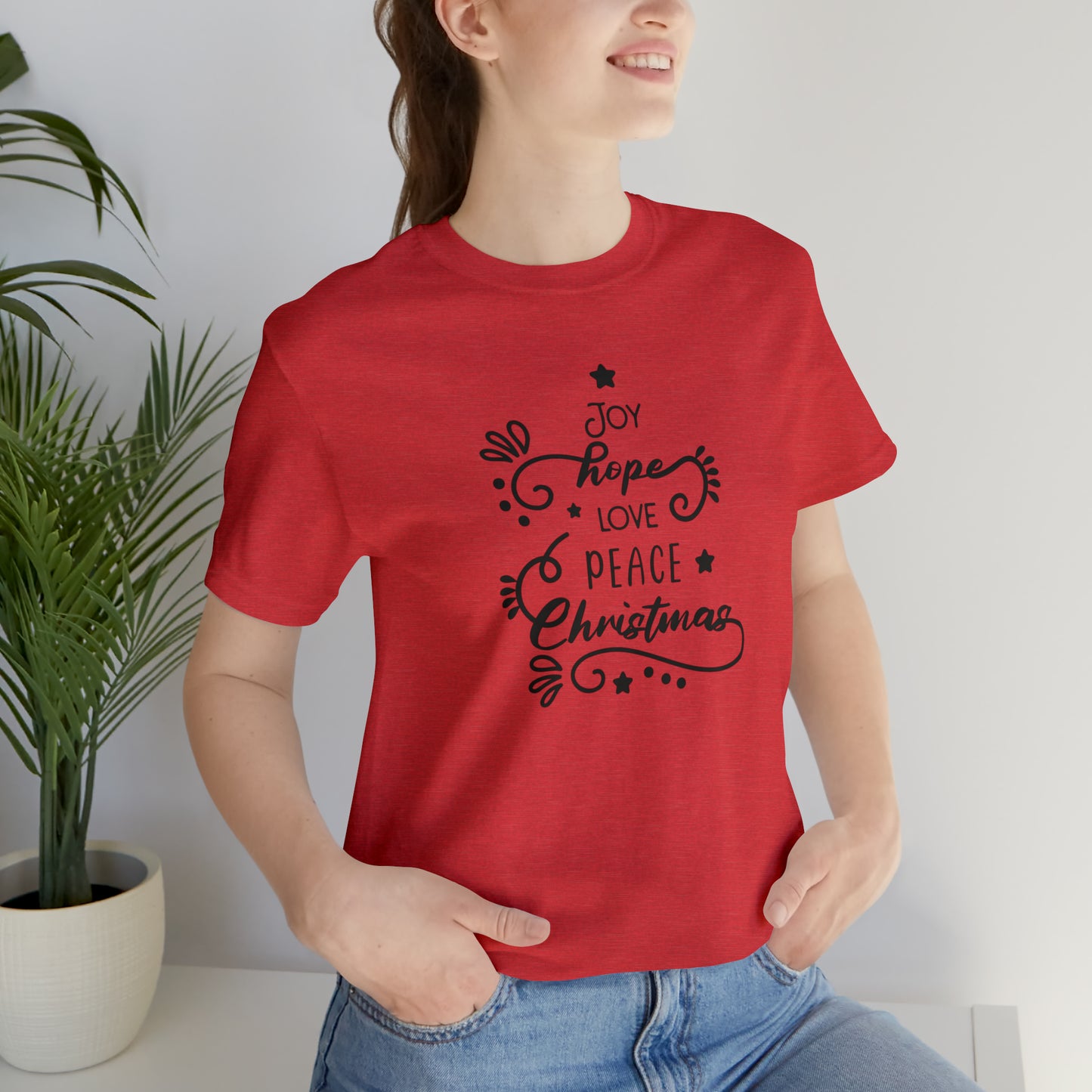 Joy Hope Love Peace Unisex Jersey Short Sleeve Tee