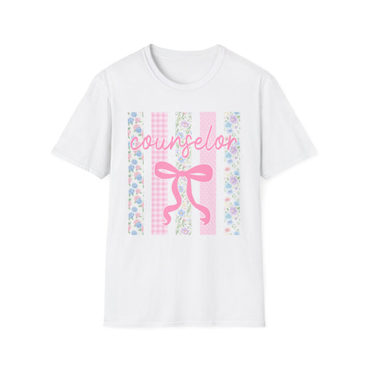 Counselor Floral Bow Coquette Graphic Tee | Vintage Aesthetic Shirt