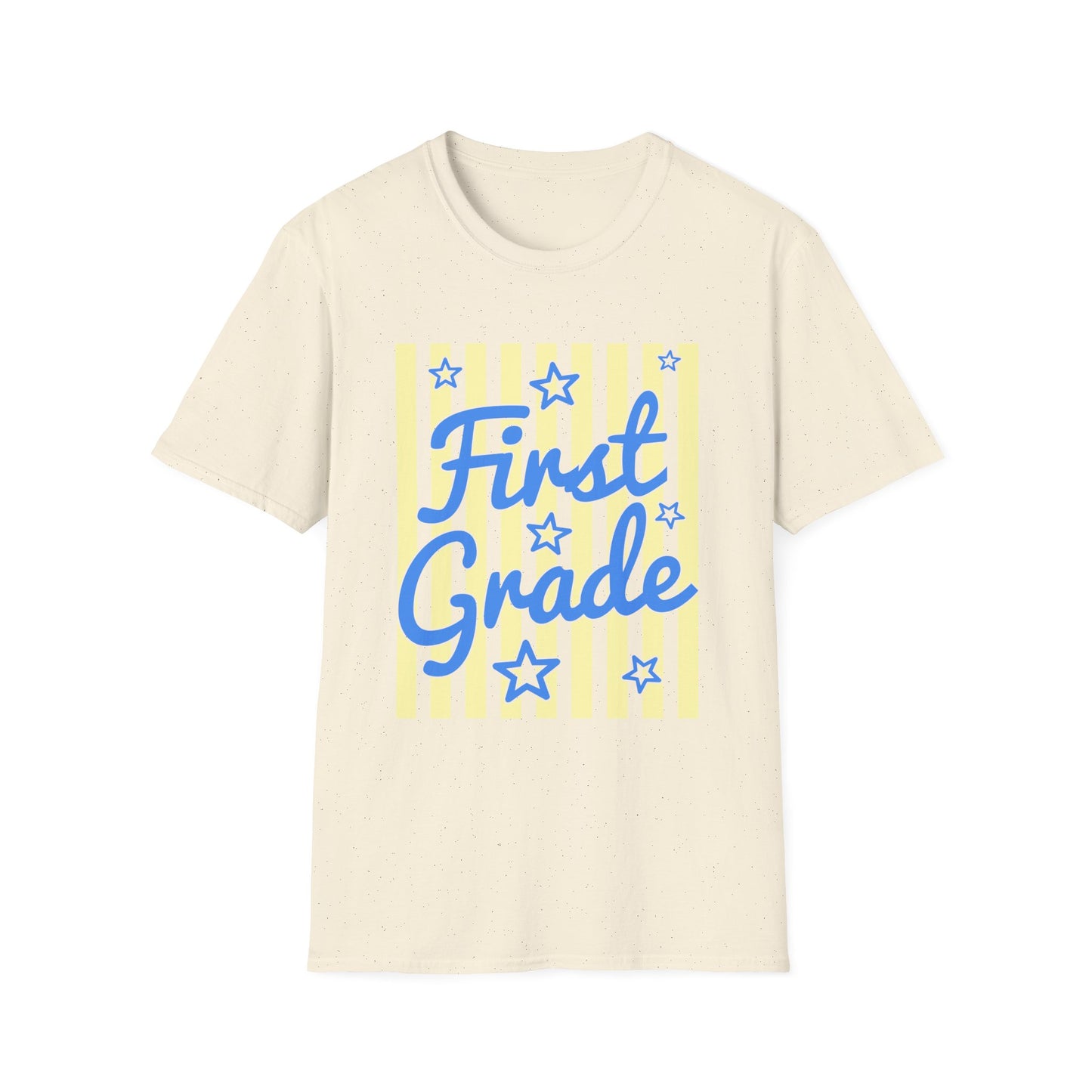 First Grade Striped Stars Teacher Tee