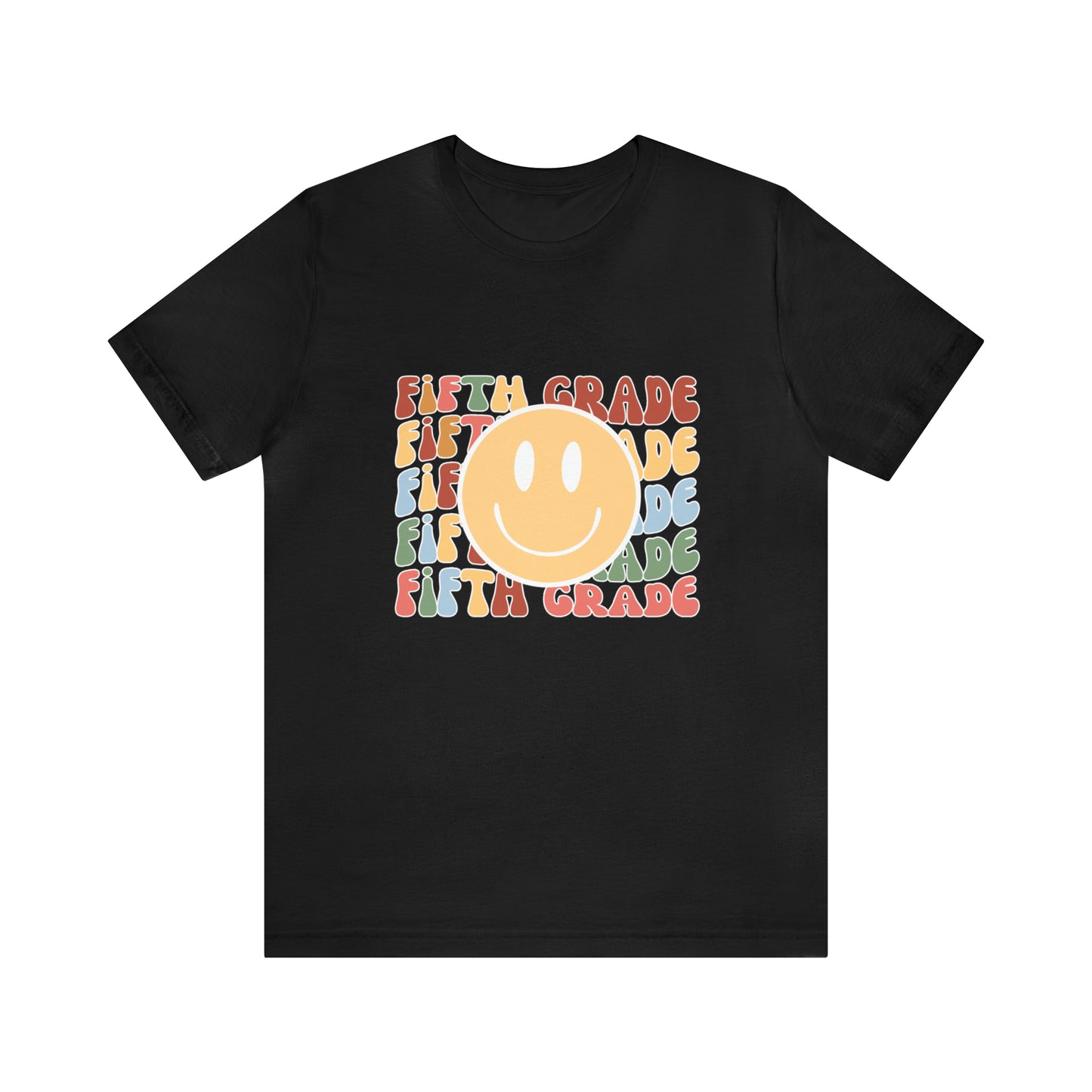 Fifth Grade Smiley Retro Print Unisex Jersey Short Sleeve Tee