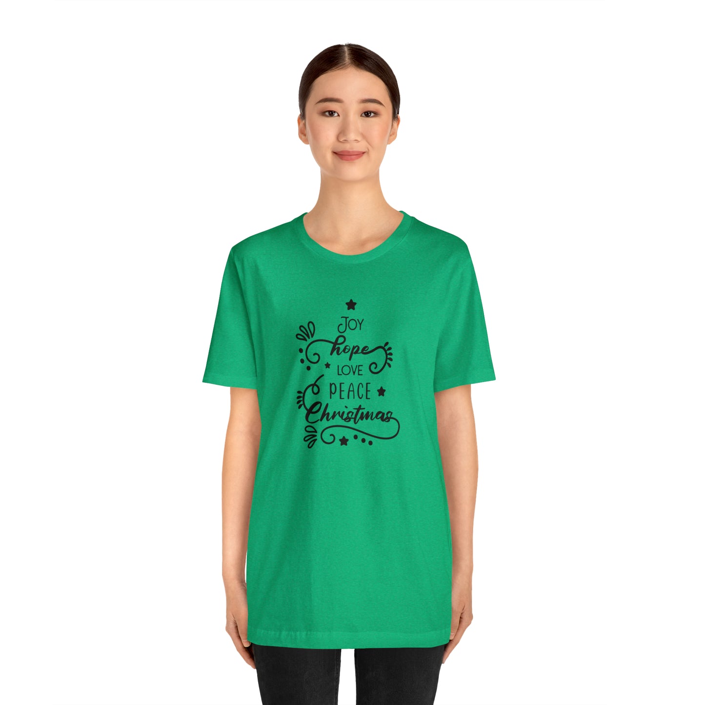 Joy Hope Love Peace Unisex Jersey Short Sleeve Tee