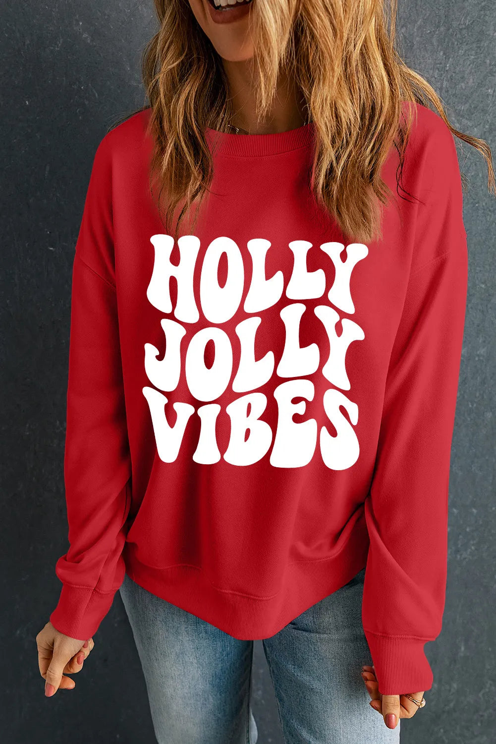 Holly Jolly Vibes Red Sweatshirt