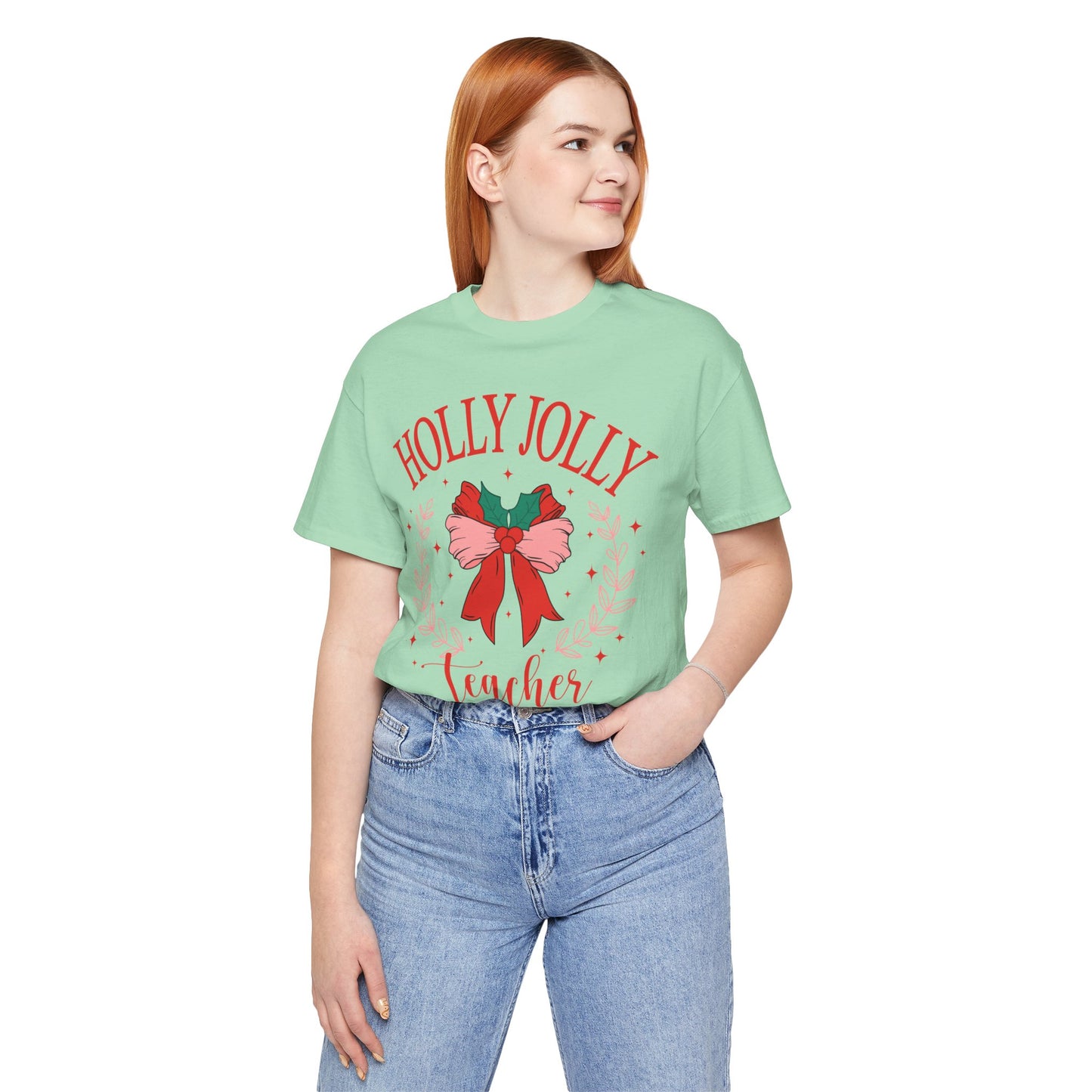 Holly Jolly Festive Teacher Tee