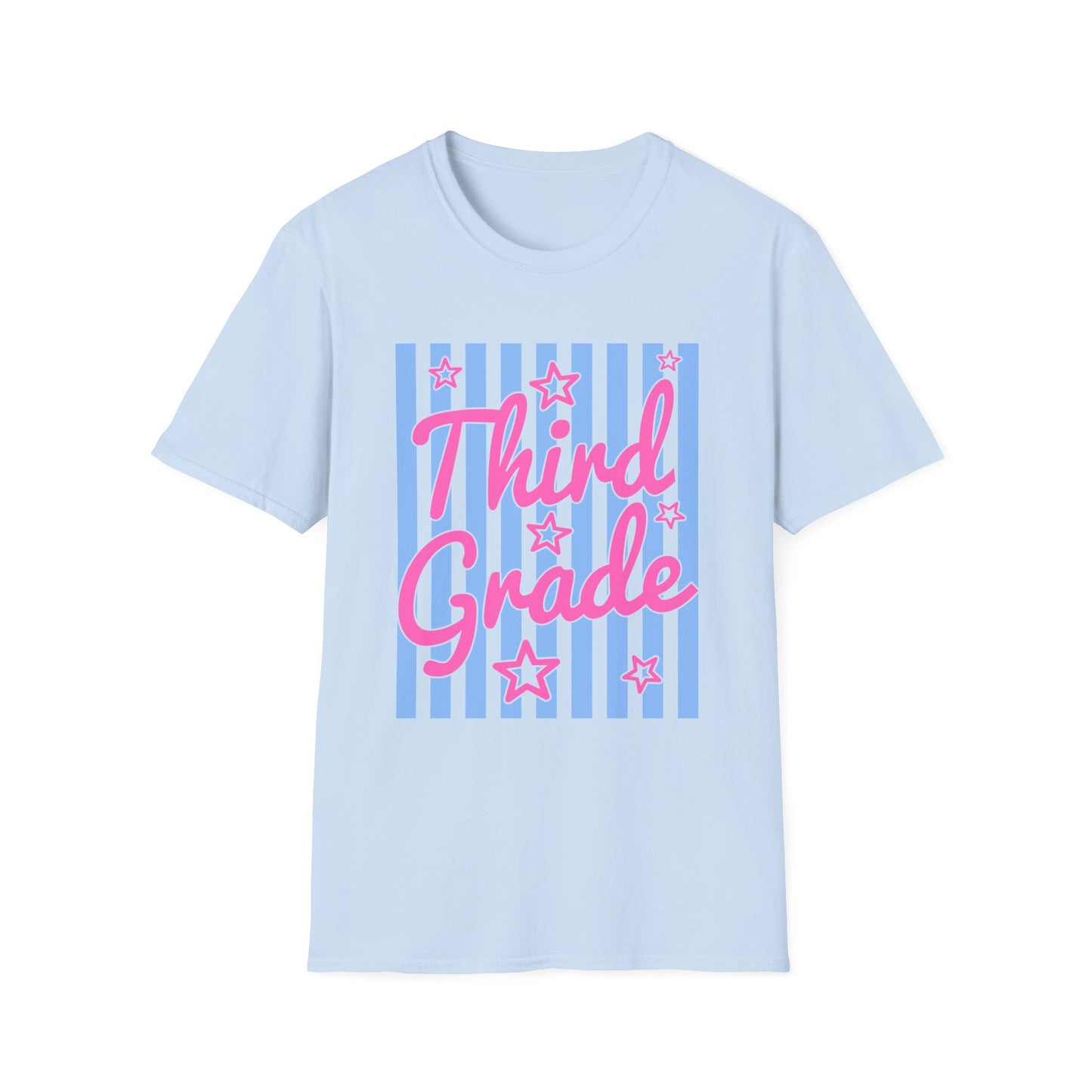 Third Grade Striped Stars Teacher Tee