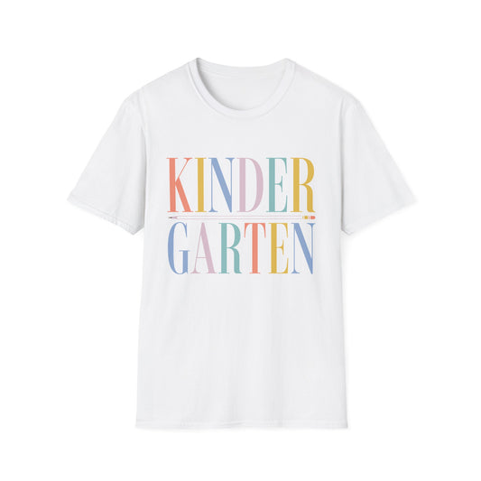 Kindergarten Colorblock Teacher Tee