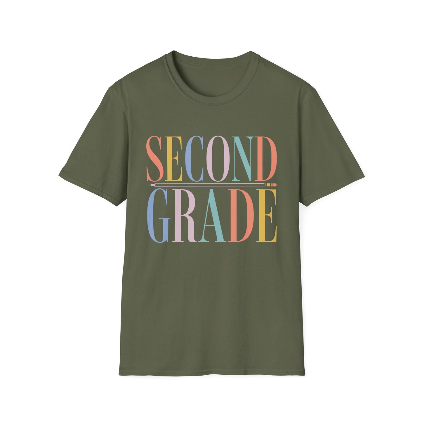 Second Grade Colorblock Teacher Tee