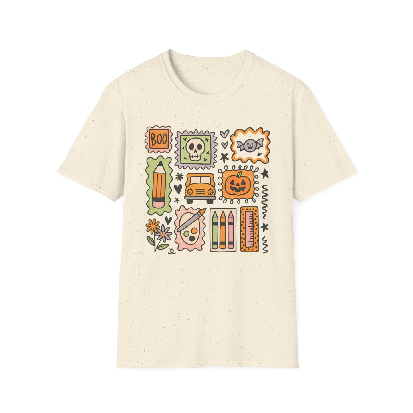 Halloween Doodles and School Things Teacher Tee