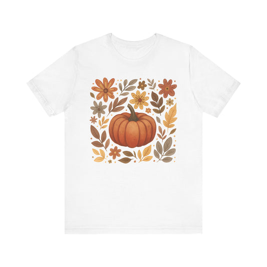 Pumpkin Floral Art Graphic Tee