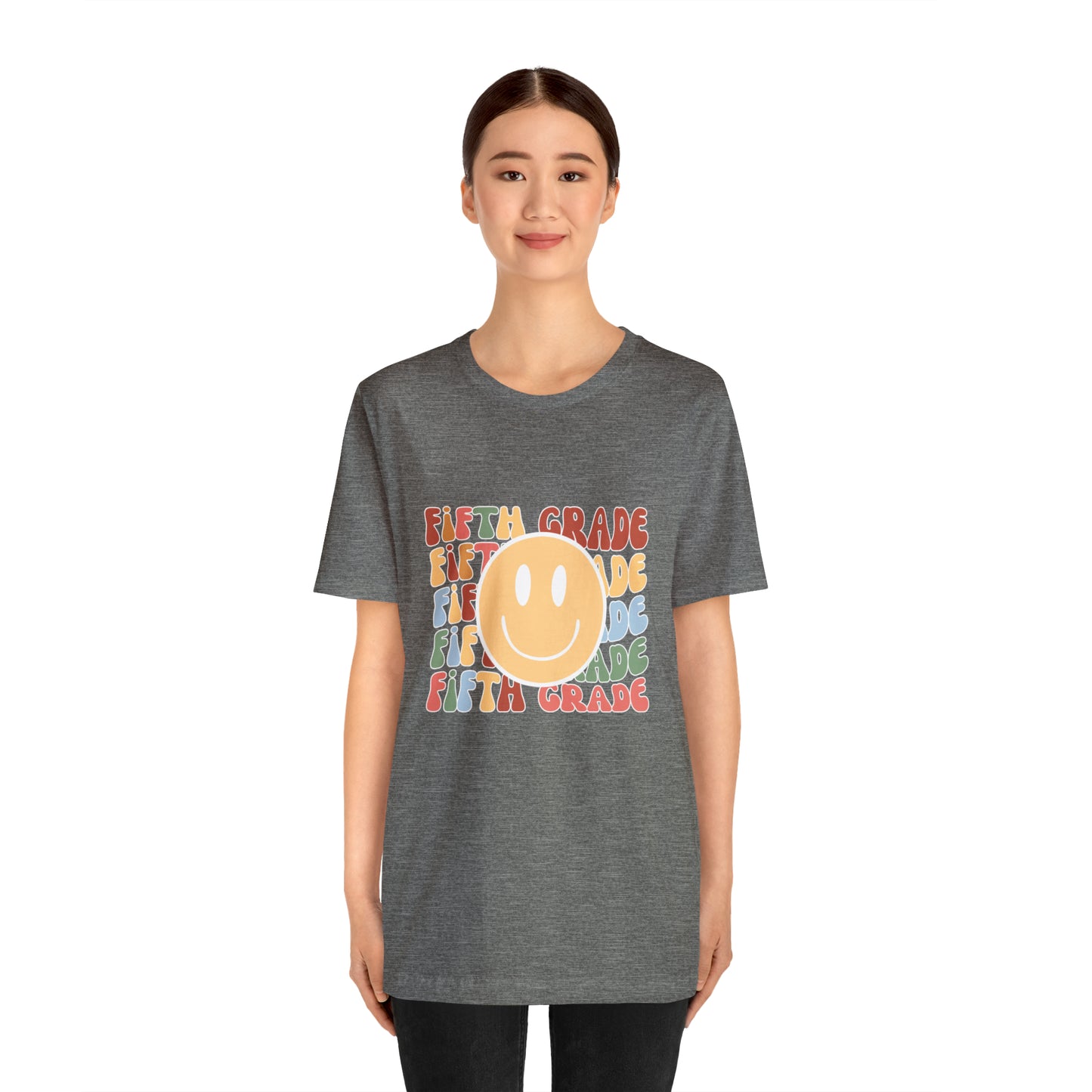 Fifth Grade Smiley Retro Print Unisex Jersey Short Sleeve Tee