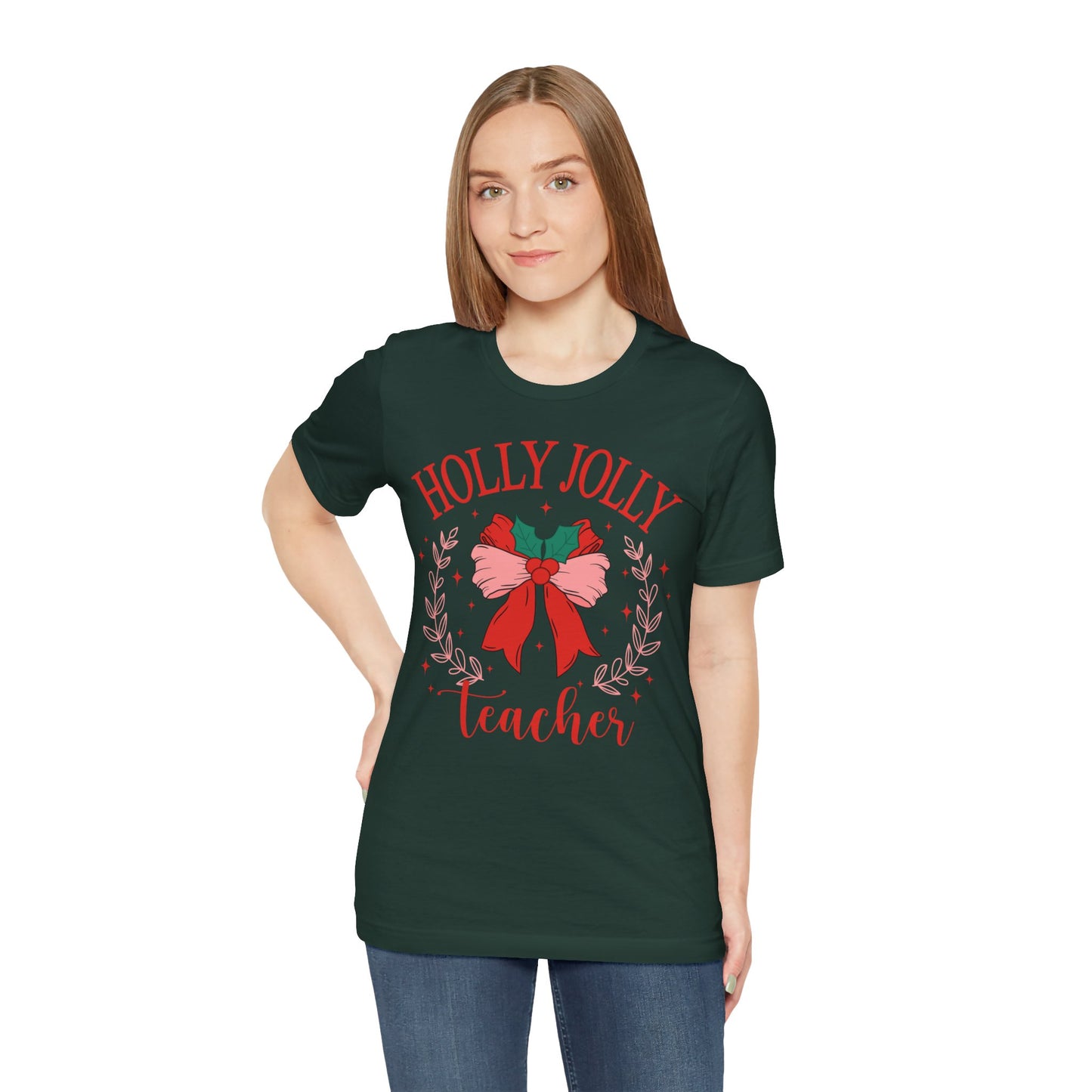 Holly Jolly Festive Teacher Tee