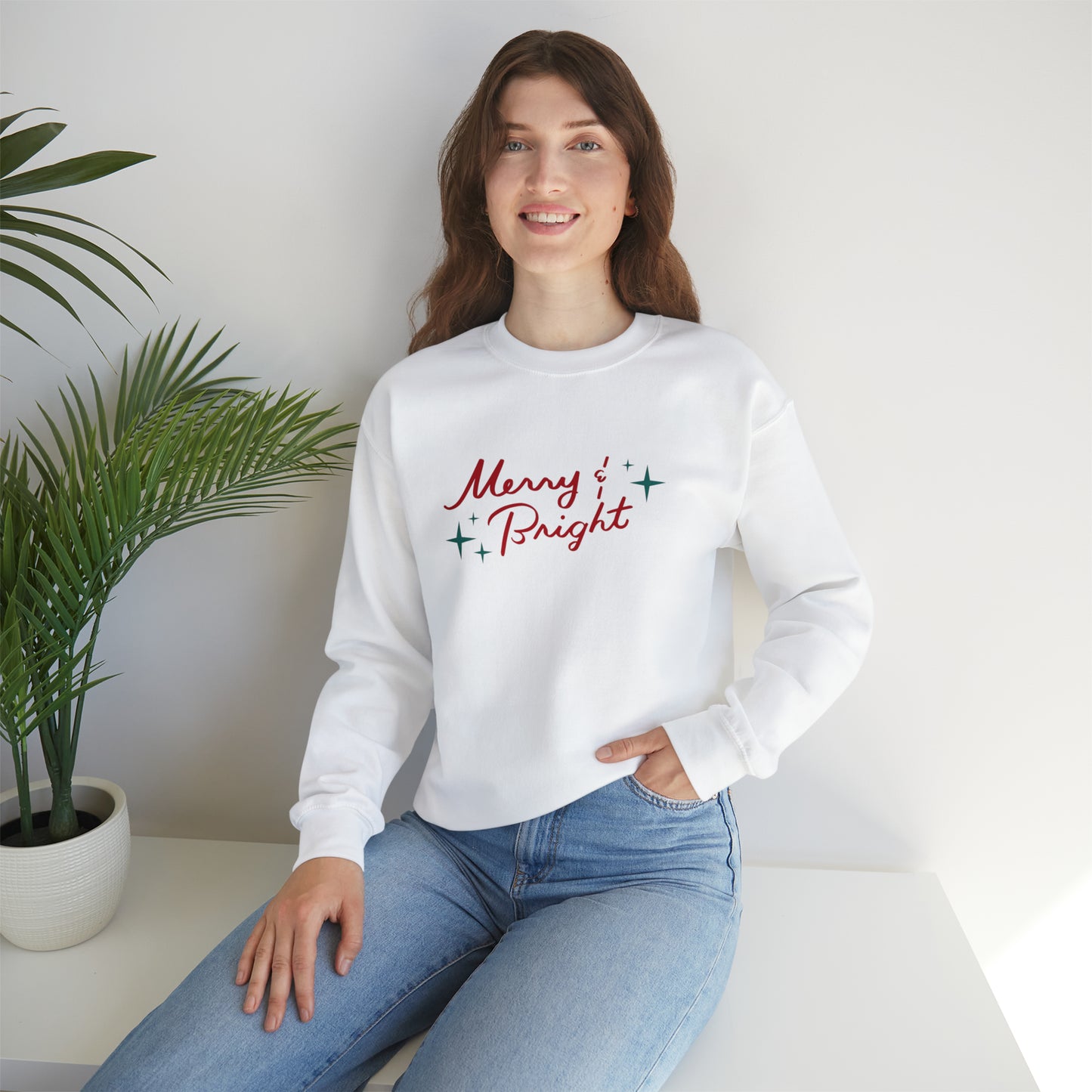 Merry & Bright Red Unisex Heavy Blend™ Crewneck Sweatshirt