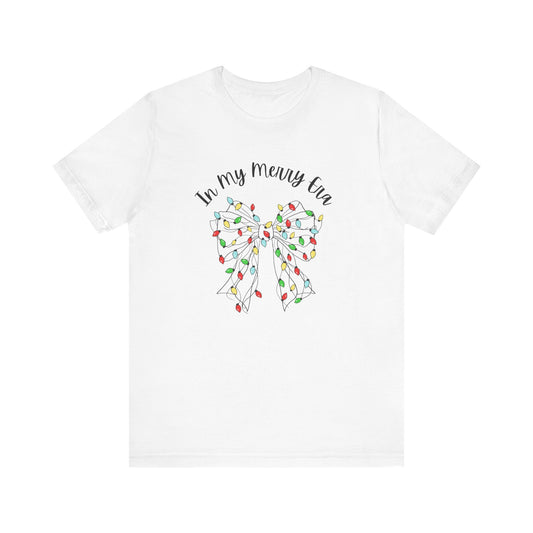 Holiday Lights Bow T-Shirt - "In My Merry Era"