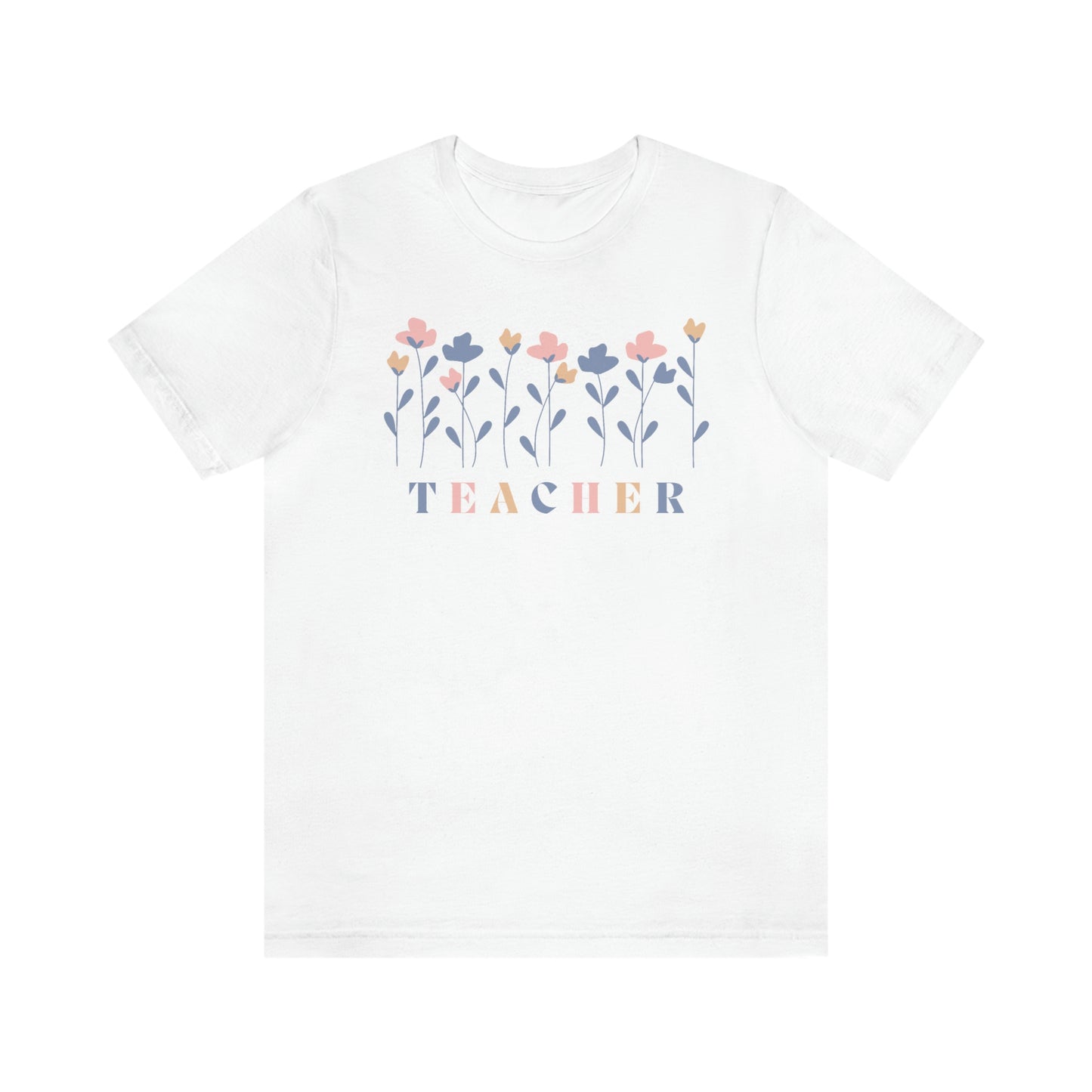 Spring Flowers Teacher Unisex Jersey Short Sleeve Tee