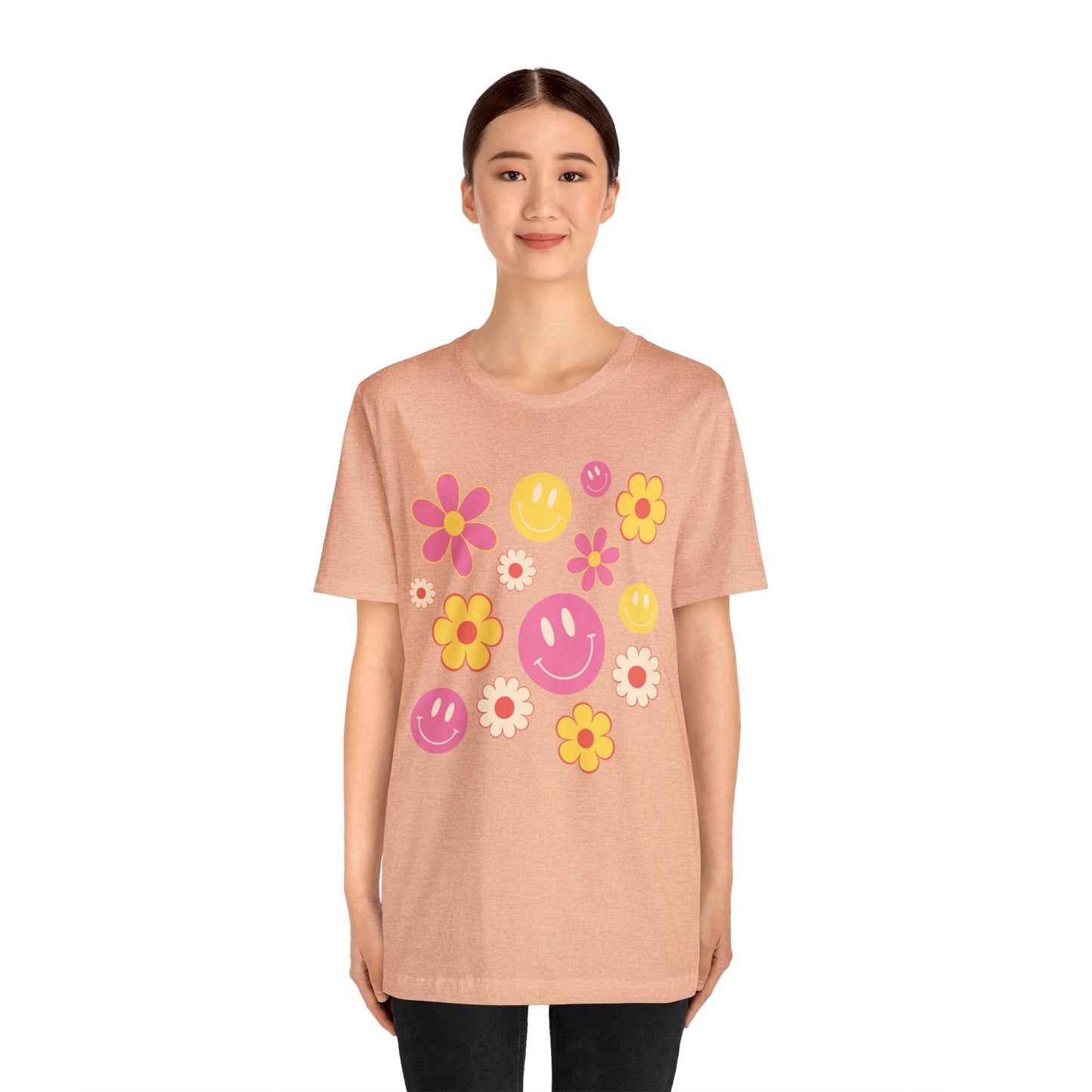 Spring Smiles & Flowers Unisex Jersey Short Sleeve Tee