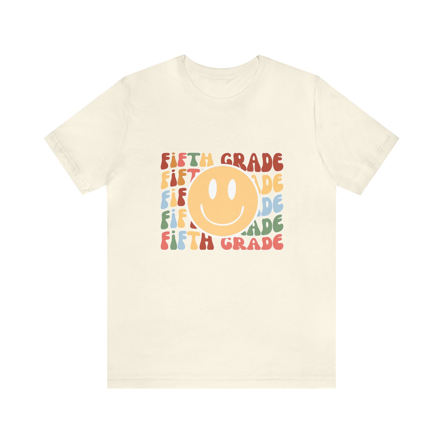 Fifth Grade Smiley Retro Print Unisex Jersey Short Sleeve Tee