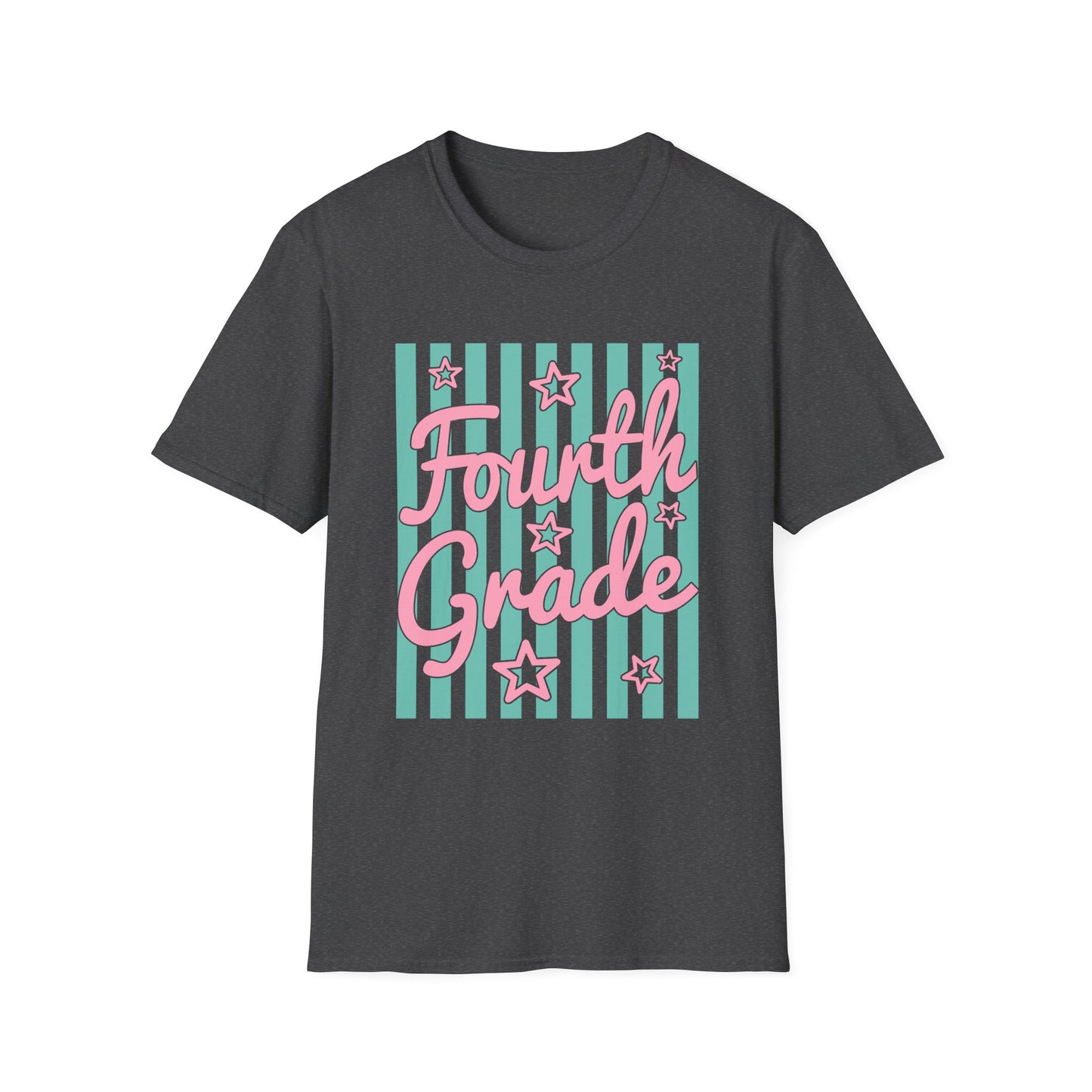 Fourth Grade Striped Stars Teacher Tee