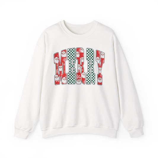 Merry Graphic Letters Holiday Crewneck