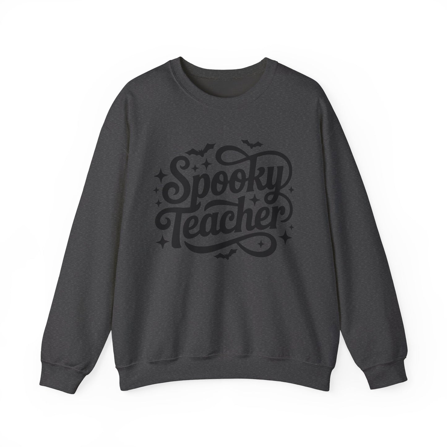 Halloween Spooky Teacher Cursive Graphic Sweatshirt