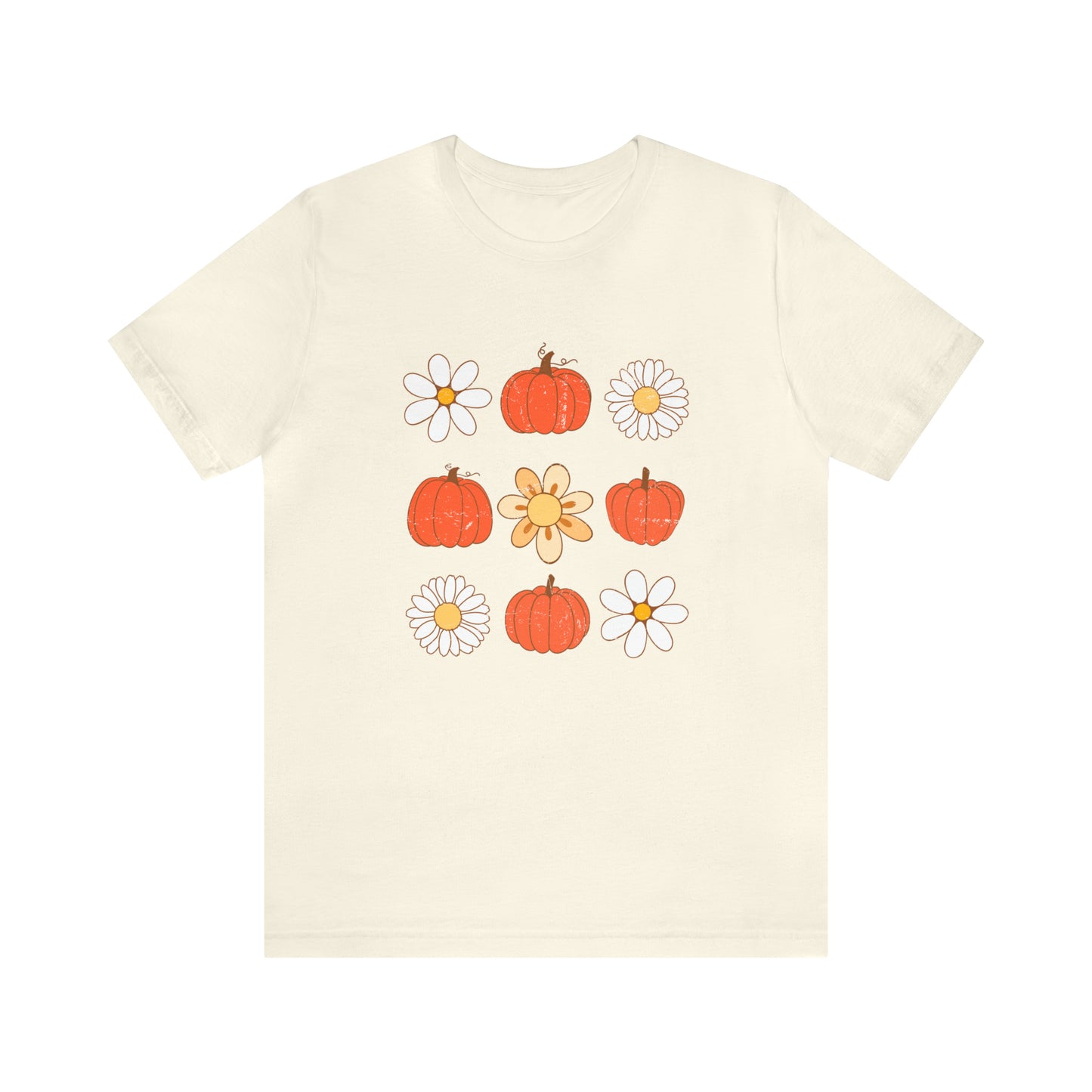 Pumpkins & Flowers Retro Unisex Jersey Short Sleeve Tee