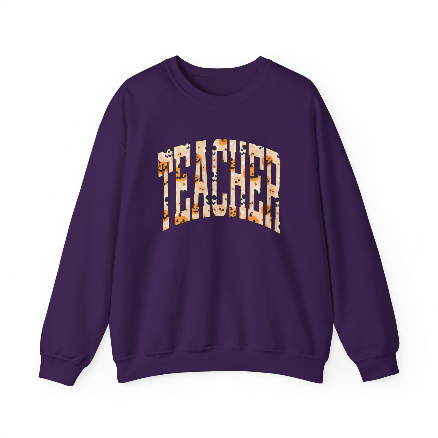 Halloween Graphic Varsity Letter Teacher Sweatshirt