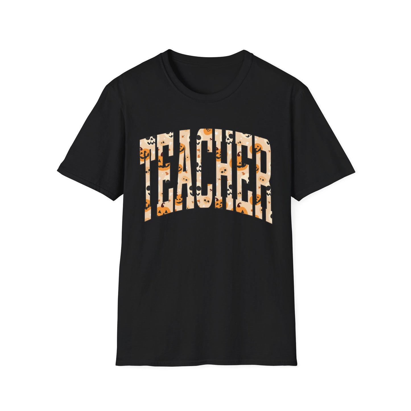 Halloween Graphic Varsity Letter Teacher Tee