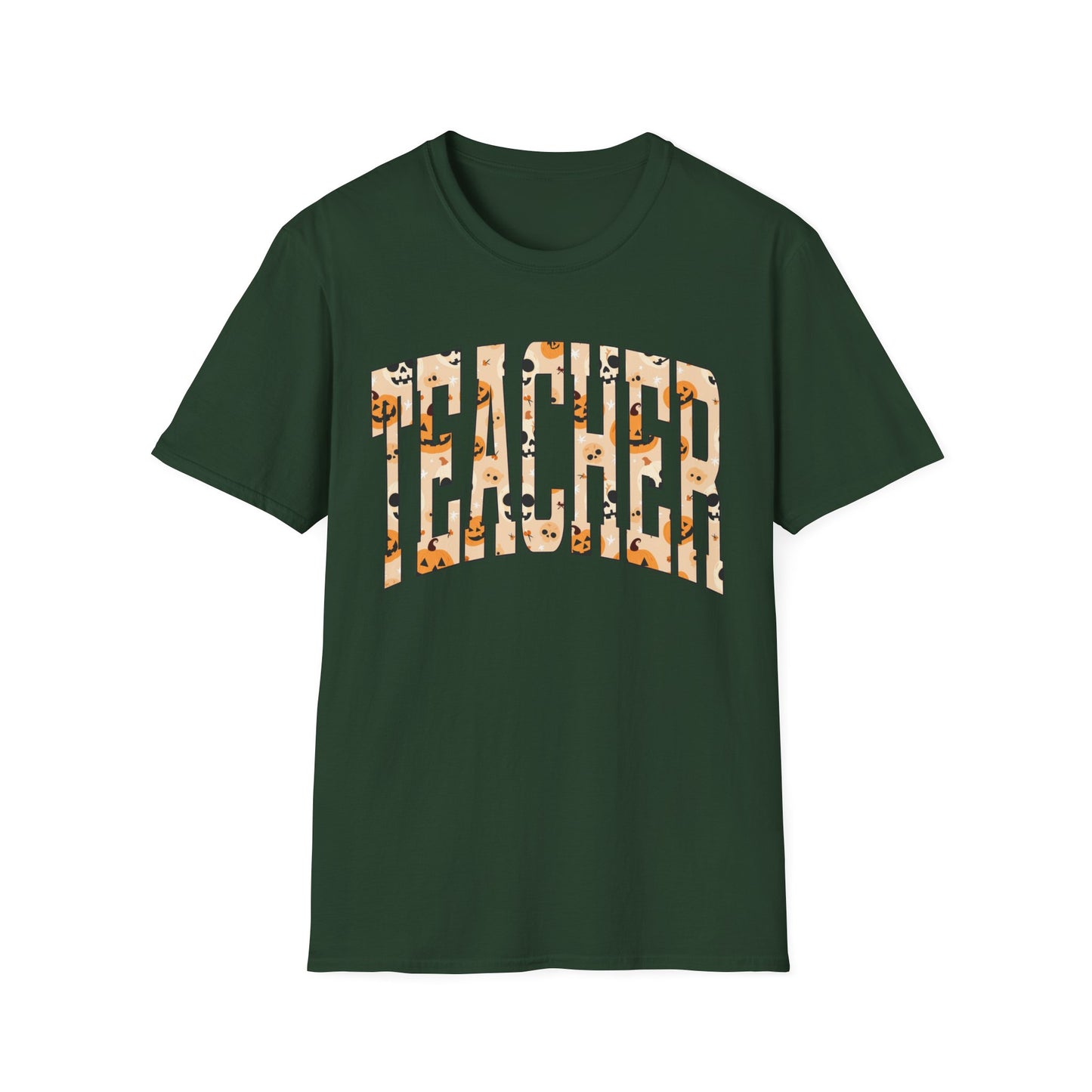 Halloween Graphic Varsity Letter Teacher Tee