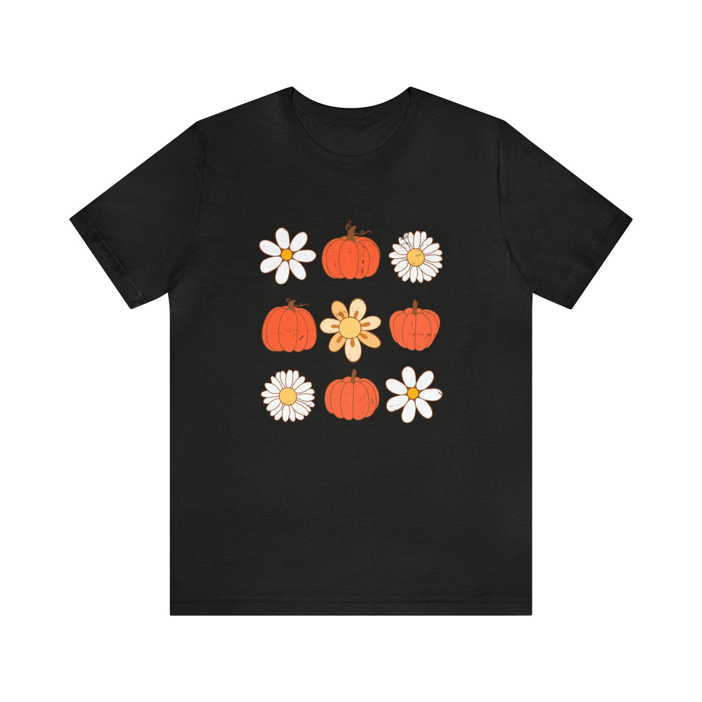 Pumpkins & Flowers Retro Unisex Jersey Short Sleeve Tee