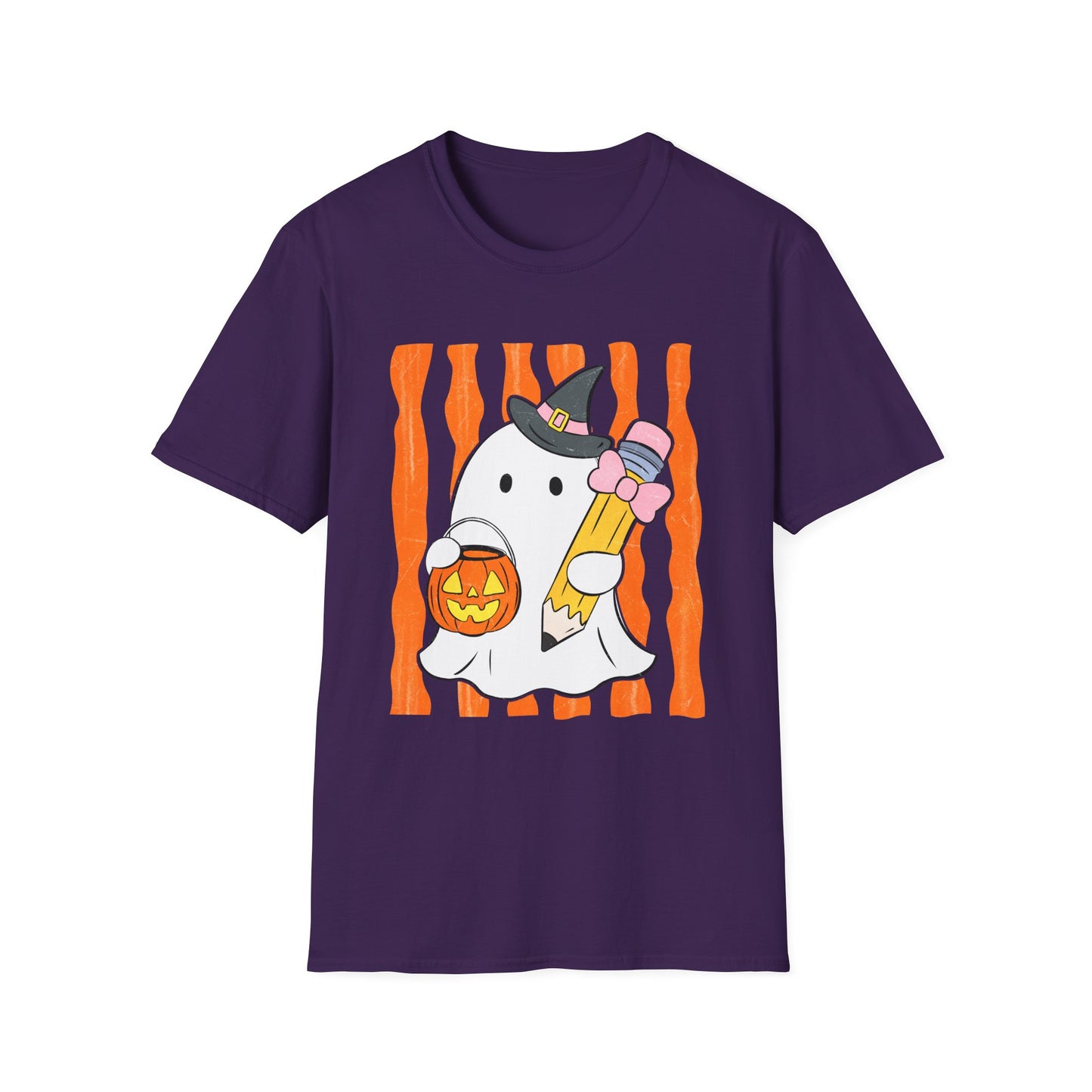 Halloween Cute Ghost Pencil Jack-o-lantern Graphic Tee