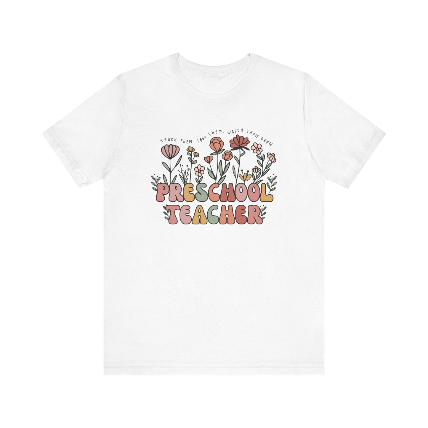 Preschool Teacher Groovy Floral Tee