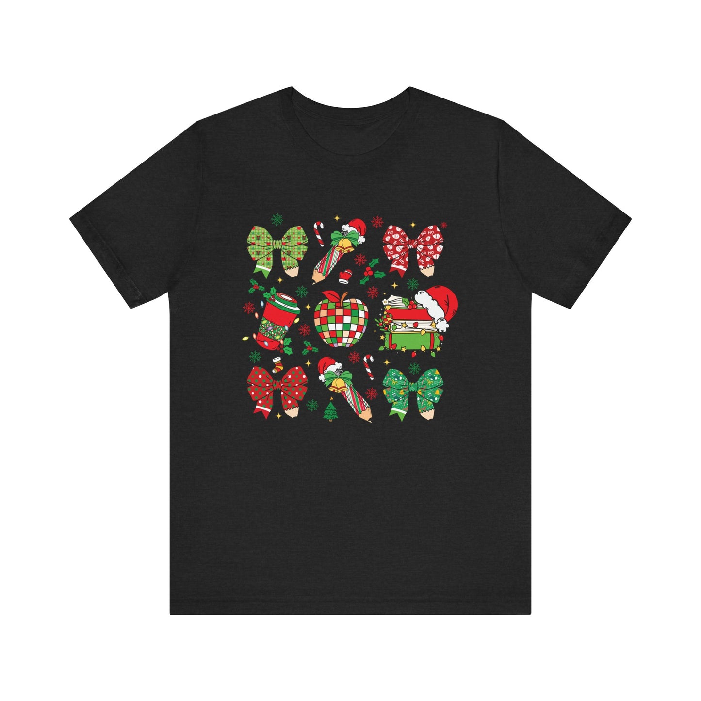 Festive Christmas Short Sleeve Tee - Holiday Cheer Design