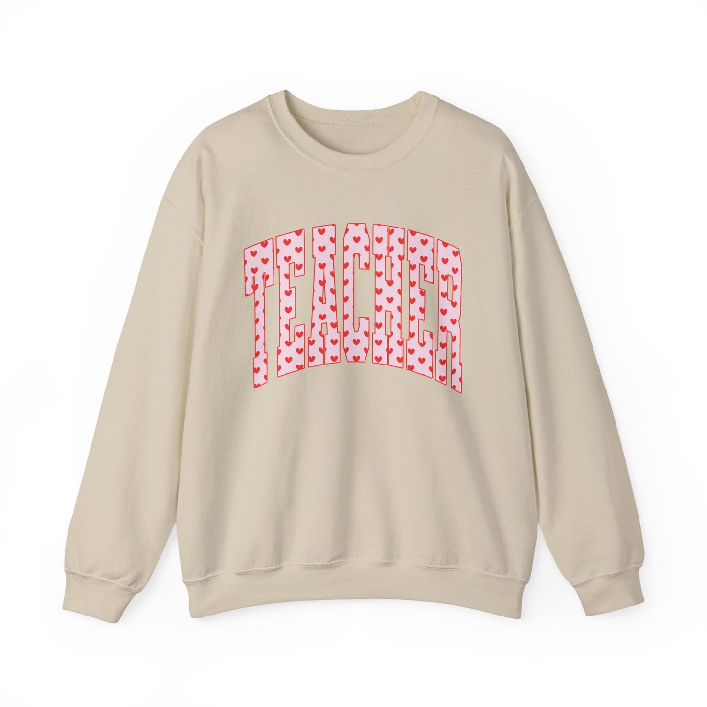 Teacher Heart Pattern Sweatshirt