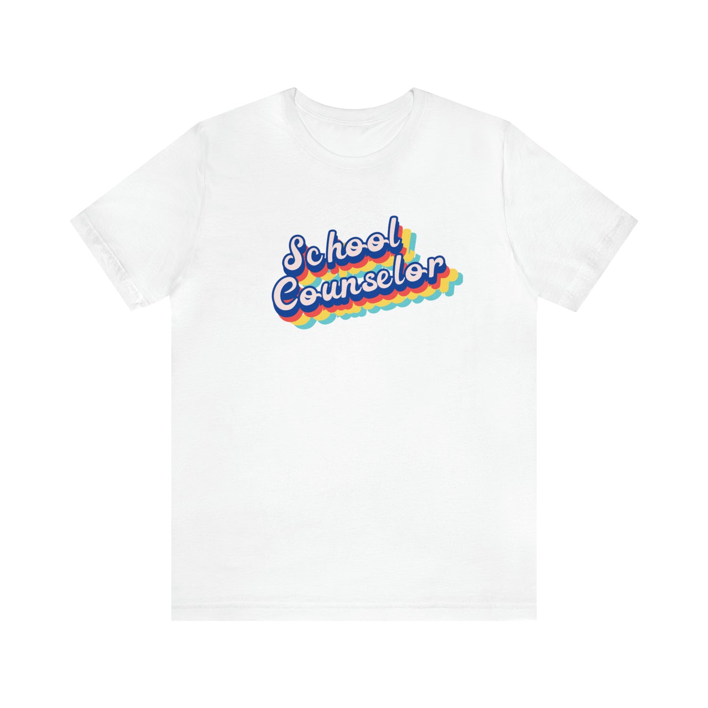 School Counselor Retro Cursive Unisex Jersey Short Sleeve Tee