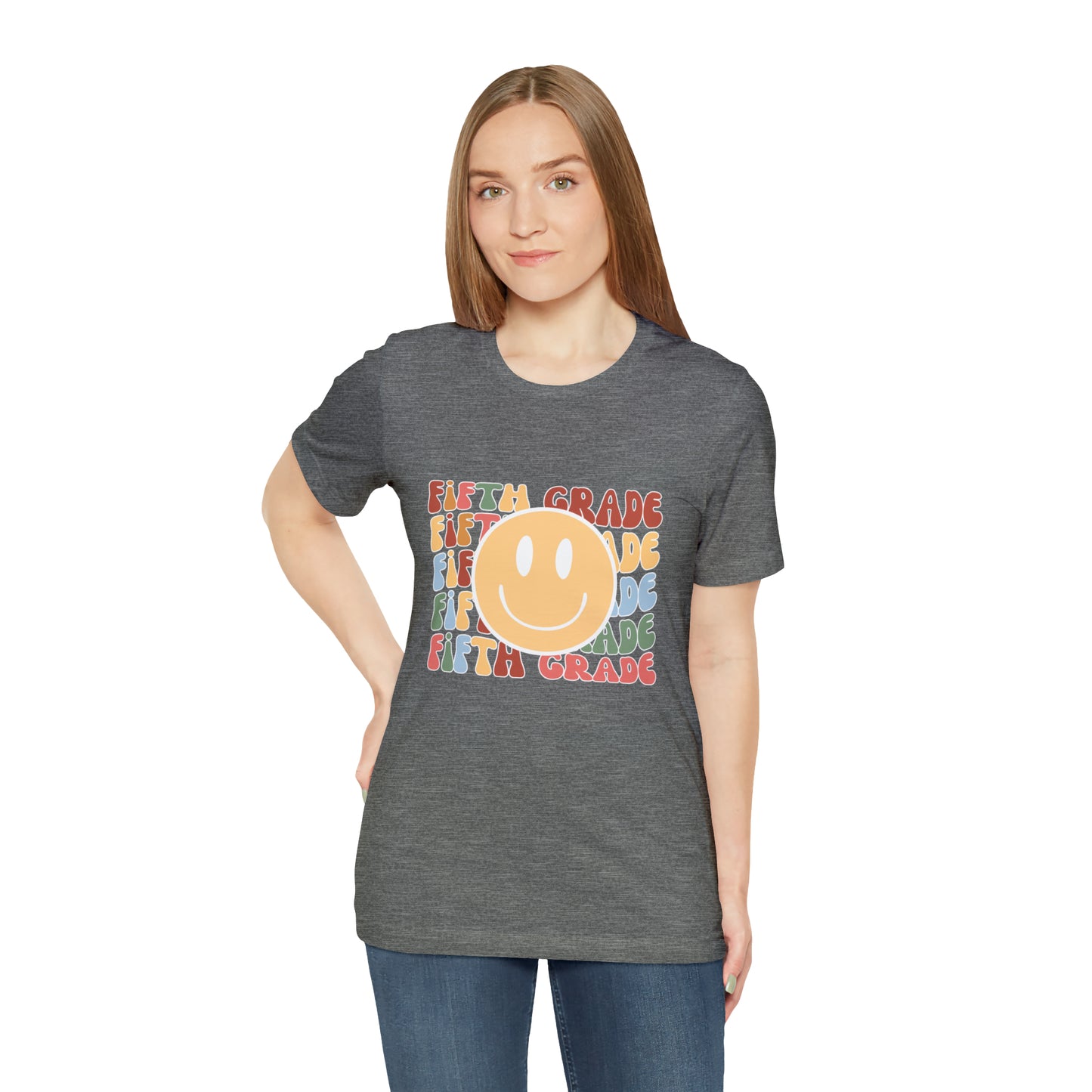 Fifth Grade Smiley Retro Print Unisex Jersey Short Sleeve Tee