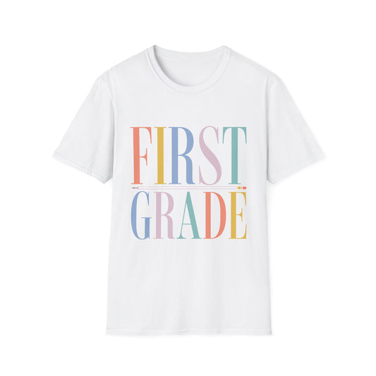 First Grade Colorblock Teacher Tee
