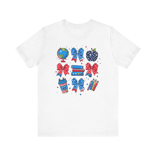Back to School Patriotic Bows Tee