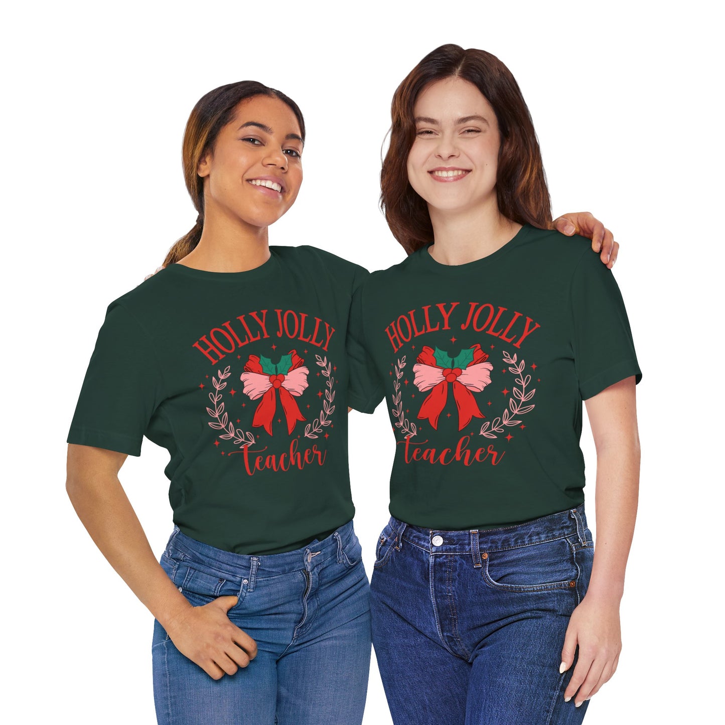 Holly Jolly Festive Teacher Tee