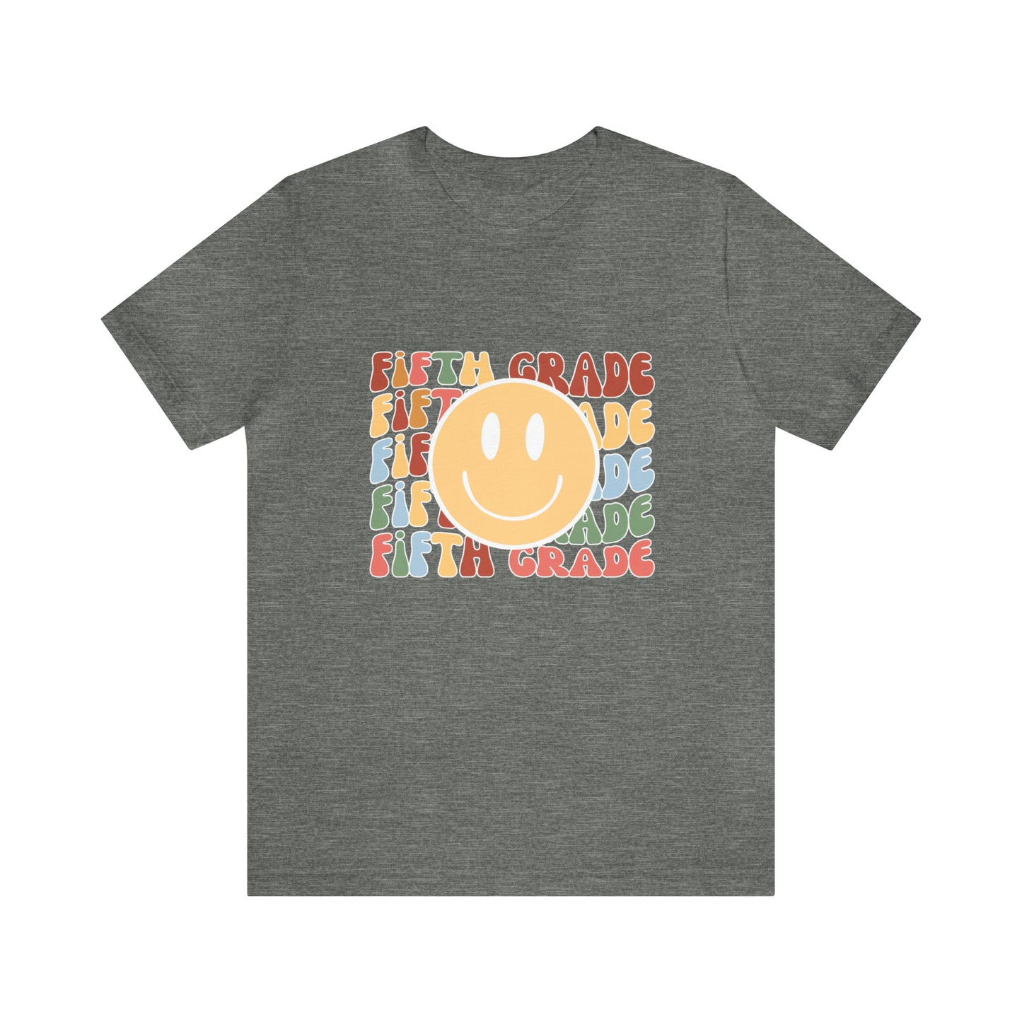 Fifth Grade Smiley Retro Print Unisex Jersey Short Sleeve Tee