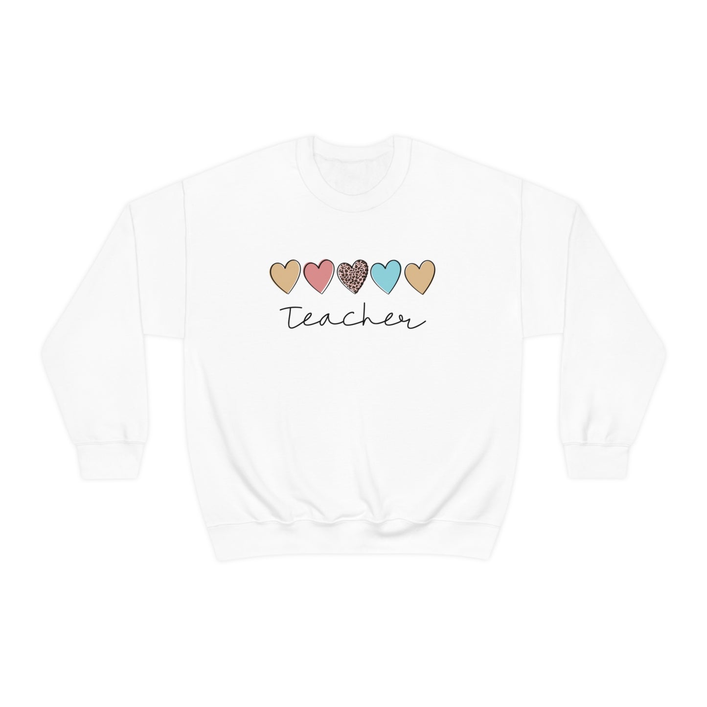 Teacher with Hearts Unisex Heavy Blend™ Crewneck Sweatshirt