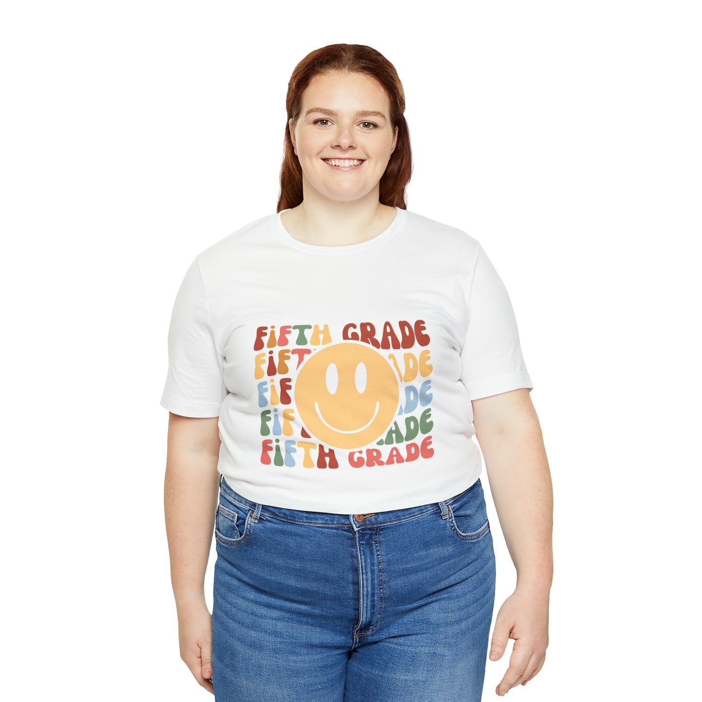 Fifth Grade Smiley Retro Print Unisex Jersey Short Sleeve Tee