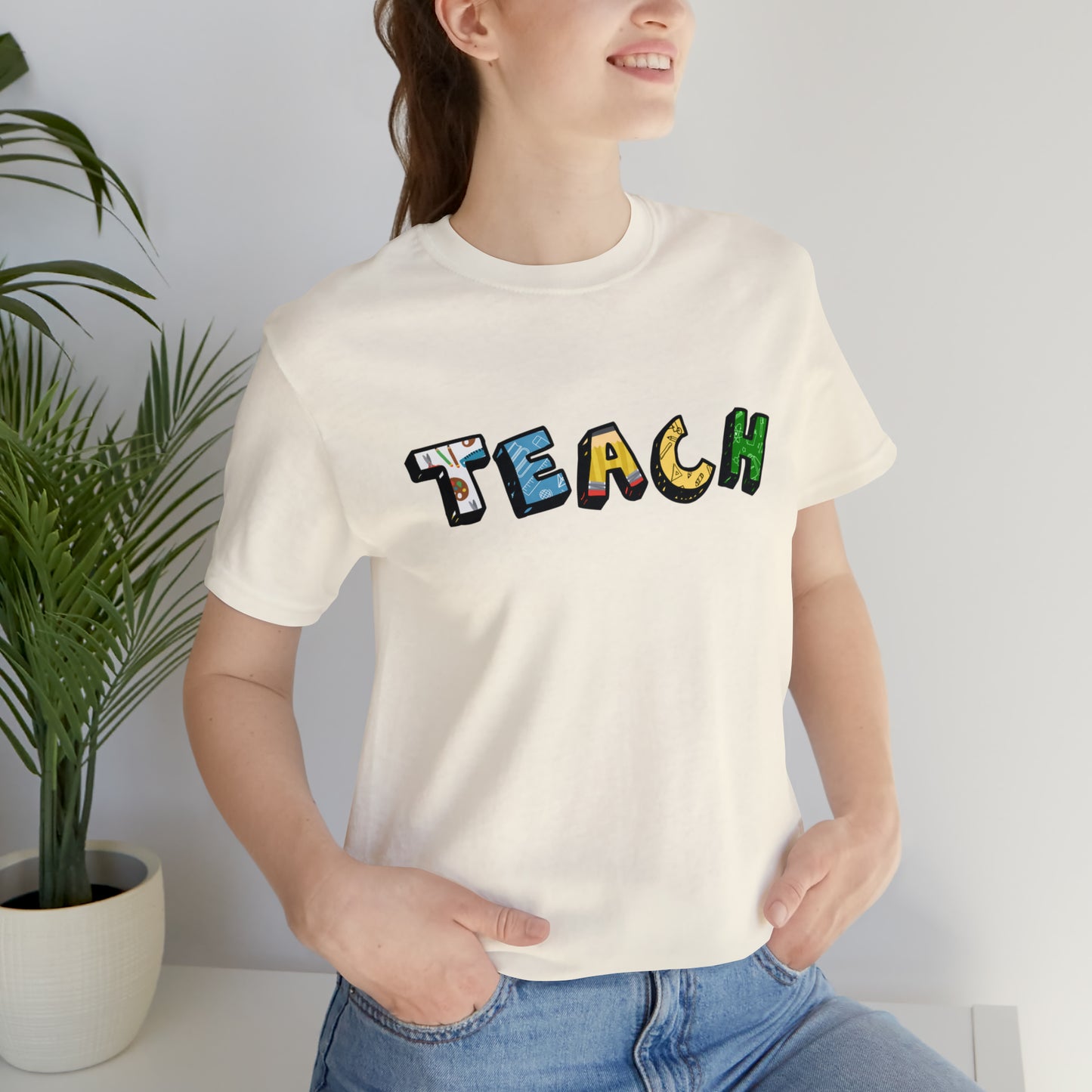 TEACH Graphic Print Unisex Jersey Short Sleeve Tee
