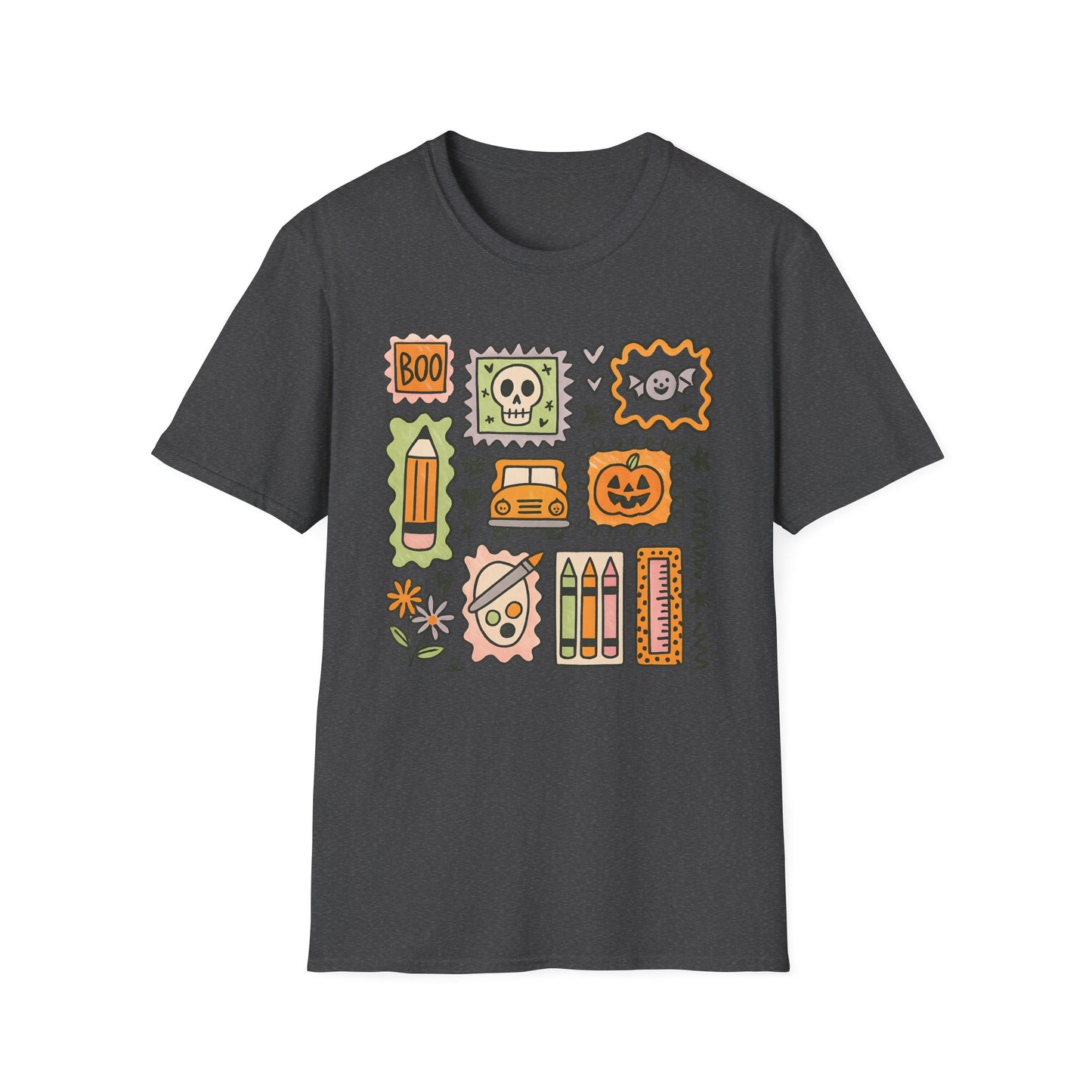 Halloween Doodles and School Things Teacher Tee