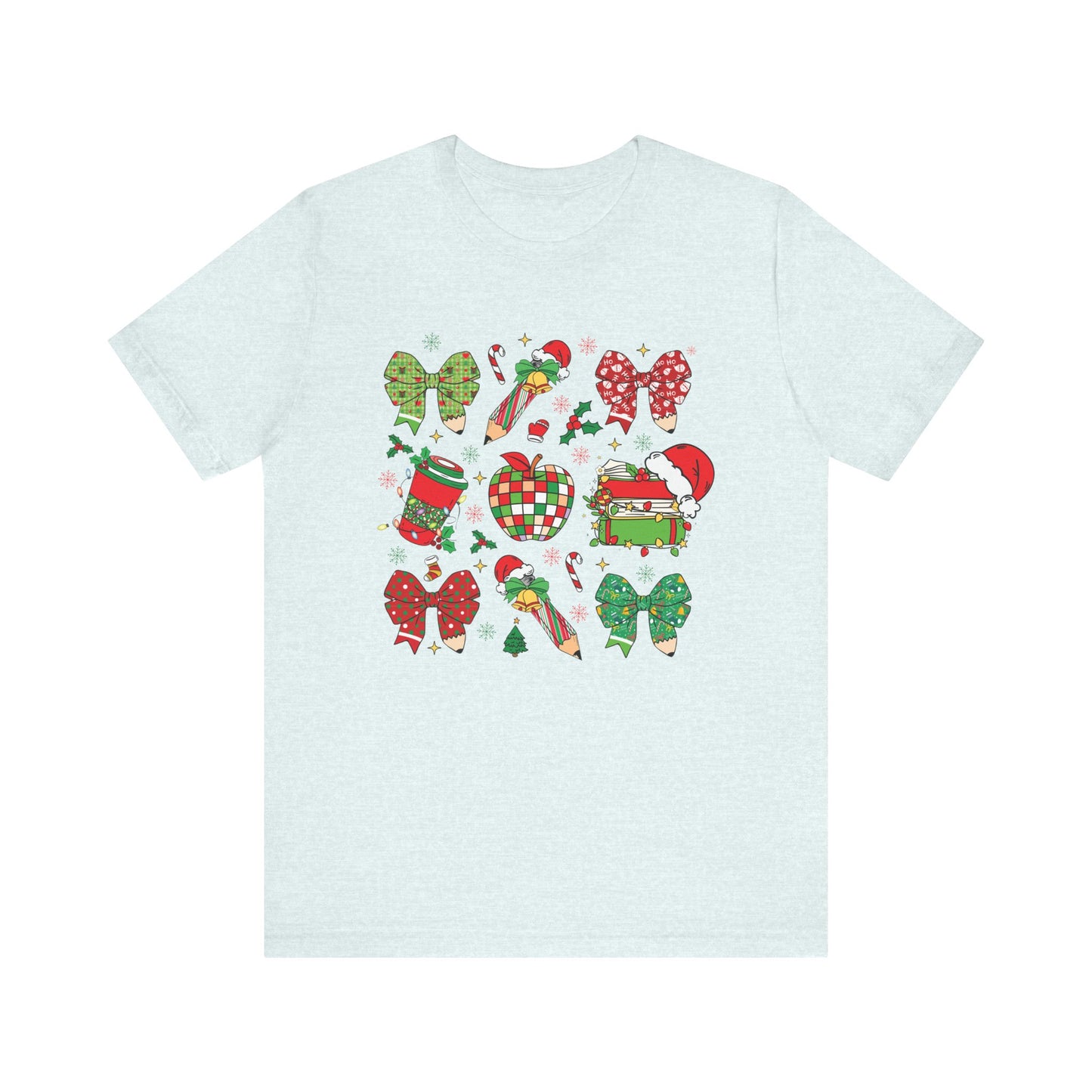 Festive Christmas Short Sleeve Tee - Holiday Cheer Design