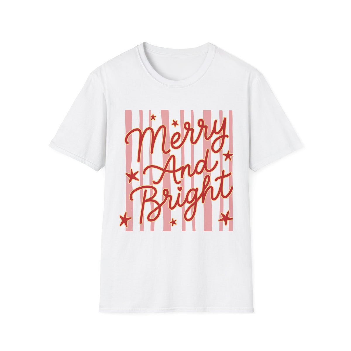 Merry and Bright Festive Holiday Graphic Tee