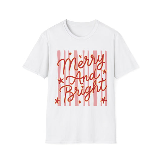 Merry and Bright Festive Holiday Graphic Tee