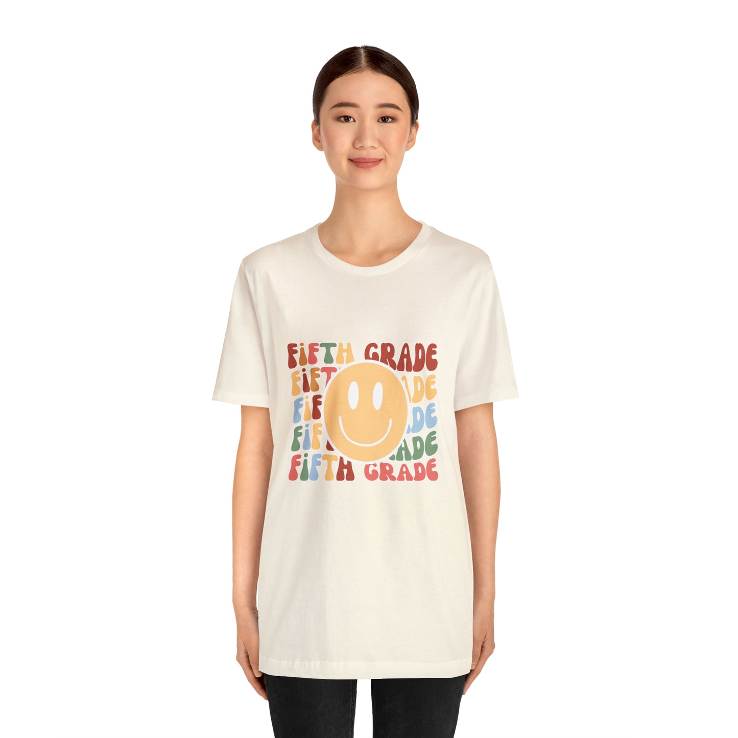 Fifth Grade Smiley Retro Print Unisex Jersey Short Sleeve Tee