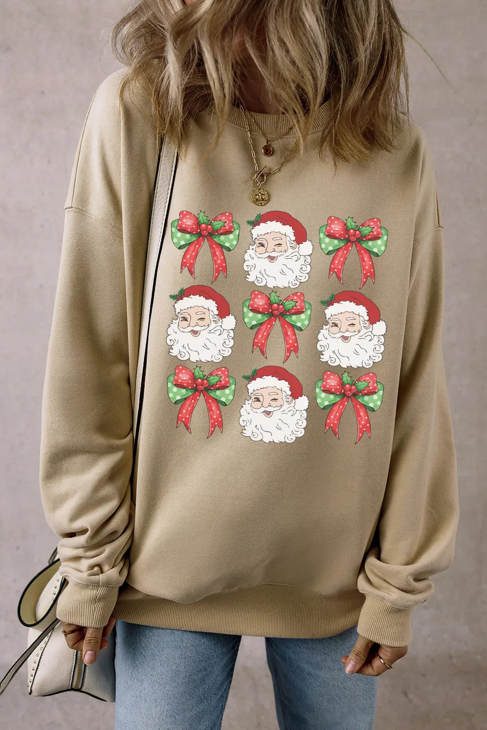 Santa and Bows Graphic Sweatshirt