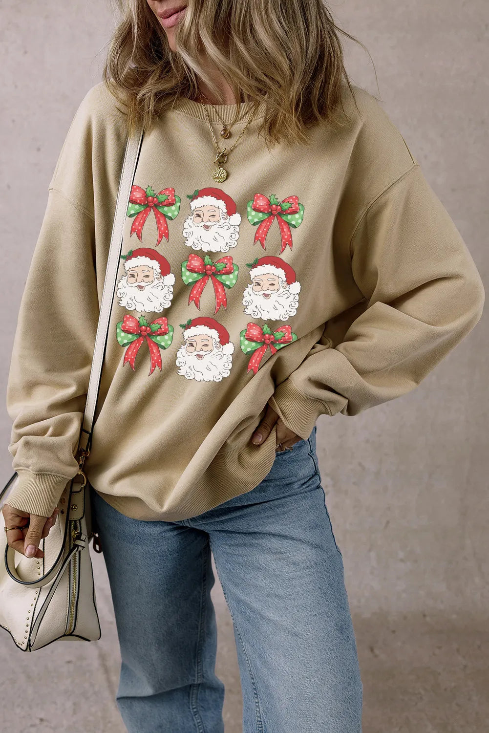 Santa and Bows Graphic Sweatshirt