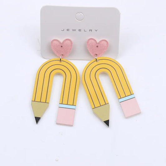 Yellow Pencil Earrings