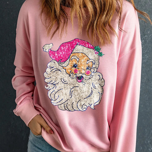 Pink Hat Santa Sweatshirt
